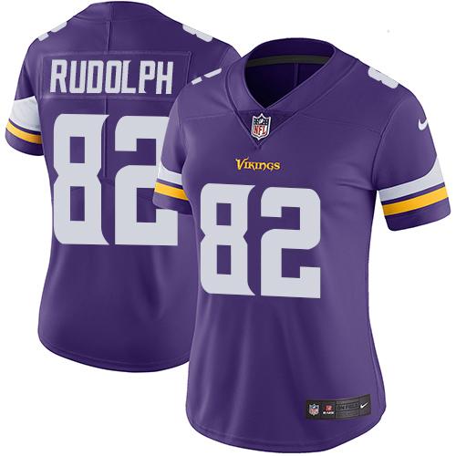 Nike Vikings #82 Kyle Rudolph Purple Team Color Women's Stitched NFL Vapor Untouchable Limited Jersey